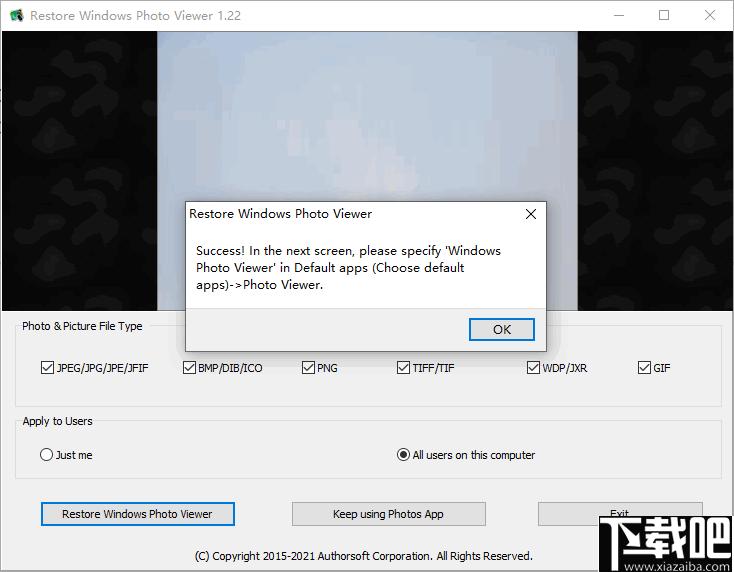 Restore Windows Photo Viewer下载,看图工具